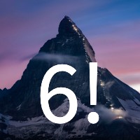A photo of a mountain with the number 6 superimposed on it.